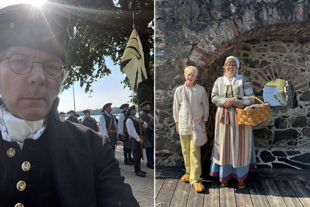 Yhdistyksen jäseniä retkellä Olavinlinnan piiritys 1788 -tapahtumassa